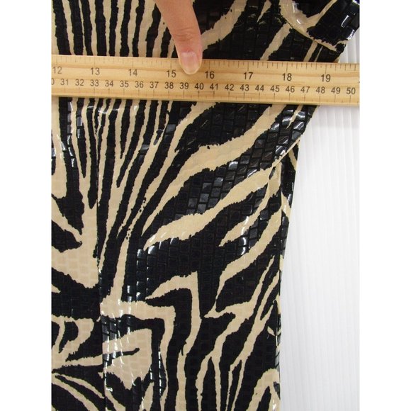 VINTAGE Misook Jacket XS Brown Full Zip Shiny Evenings Zebra Print - Picture 5 of 9